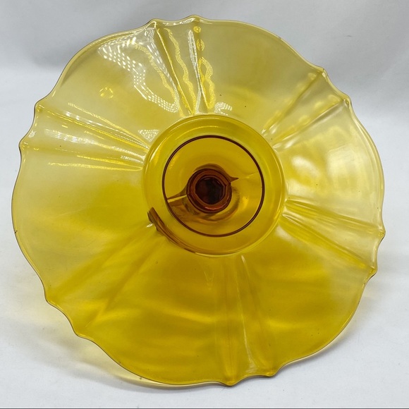 Vintage Mid Century Amber Glass Handled Serving Dish - Picture 5 of 5